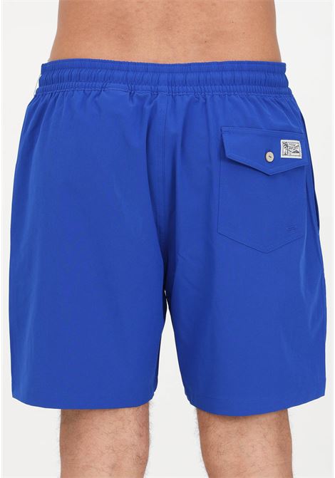 Blue men's swim shorts with logo embroidery RALPH LAUREN | 710907255003RUGBY ROYAL