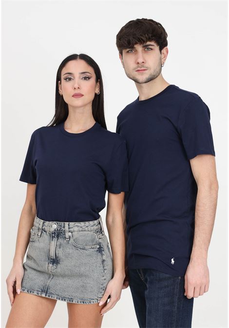 Blue men's and women's t-shirt with logo RALPH LAUREN | 714830304026NAVY