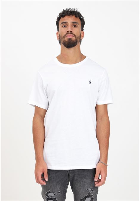 T-shirt bianca da uomo con logo a contrasto RALPH LAUREN | 714844756004.