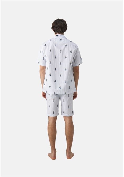 White blue striped pajamas for men pj sleep set all over bear RALPH LAUREN | Pajamas | 714899503010ALL OVER BEAR