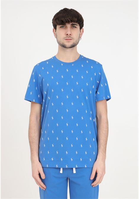 T-shirt uomo donna blu allover logo RALPH LAUREN | T-shirt | 714899612012NEW ENGLAND BLUE AOPP
