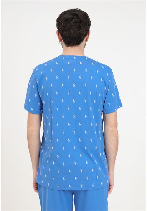 T-shirt uomo donna blu allover logo RALPH LAUREN | 714899612012NEW ENGLAND BLUE AOPP