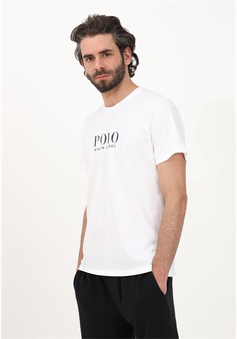 White casual t-shirt for men with logo print RALPH LAUREN | T-shirt | 714899613-005.