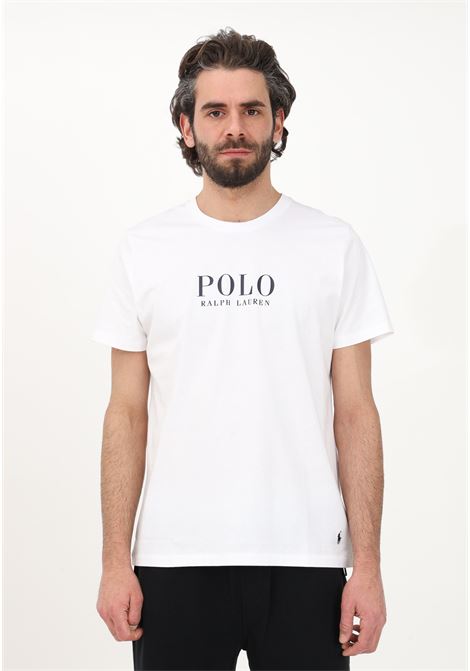 White casual t-shirt for men with logo print RALPH LAUREN | T-shirt | 714899613-005.
