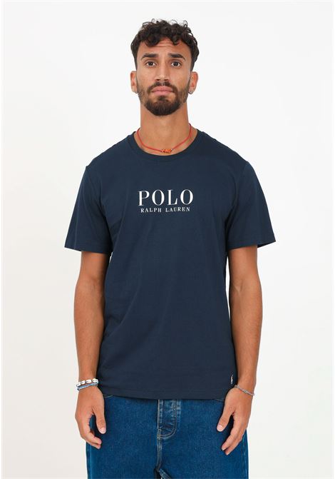 Navy blue casual t-shirt for men with logo print RALPH LAUREN | T-shirt | 714899613003CRUISE NAVY