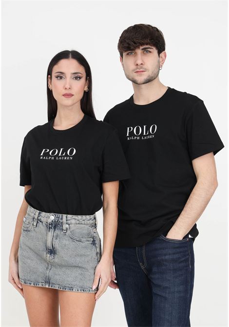 T-shirt uomo donna nera con logo bianca e scritta 'polo' RALPH LAUREN | 714899613004POLO BLACK