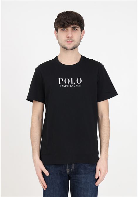 Black men's and women's t-shirt with white logo and 'polo' writing RALPH LAUREN | T-shirt | 714899613004POLO BLACK