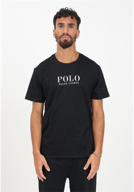 Black men's and women's t-shirt with white logo and 'polo' writing RALPH LAUREN | T-shirt | 714899613004POLO BLACK