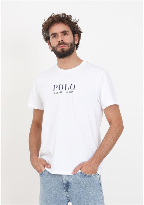 White casual t-shirt for men with logo print RALPH LAUREN | T-shirt | 714899613005WHITE