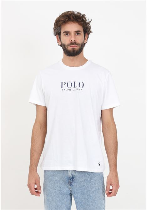 White casual t-shirt for men with logo print RALPH LAUREN | 714899613005WHITE