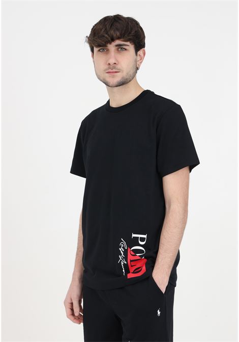 T-shirt da uomo nera con logo in basso RALPH LAUREN | T-shirt | 714932511002BLACK