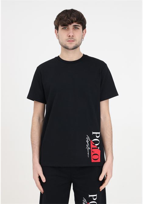 T-shirt da uomo nera con logo in basso RALPH LAUREN | 714932511002BLACK