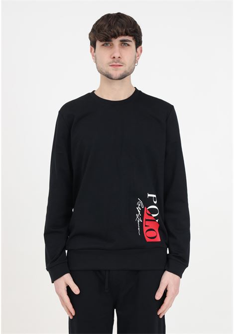 Black crewneck men's sweatshirt with logo RALPH LAUREN | Hoodie | 714932514002POLO BLACK