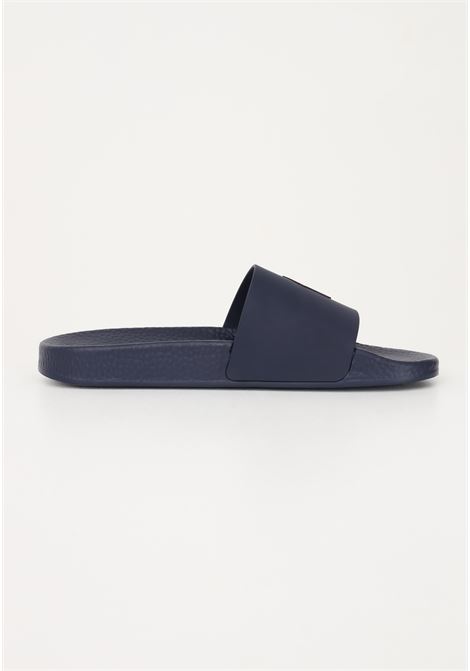 Blue men's slippers with contrasting logo RALPH LAUREN | 809852071-002.