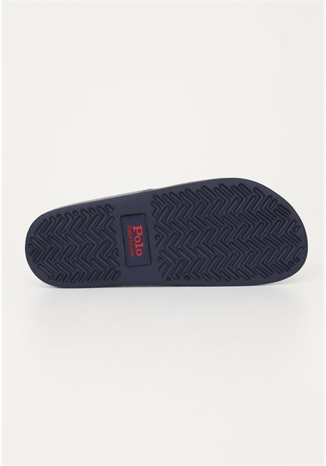 Blue men's slippers with contrasting logo RALPH LAUREN | 809852071-002.