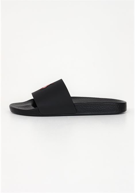Black men's slippers with contrasting logo RALPH LAUREN | 809852071-004.