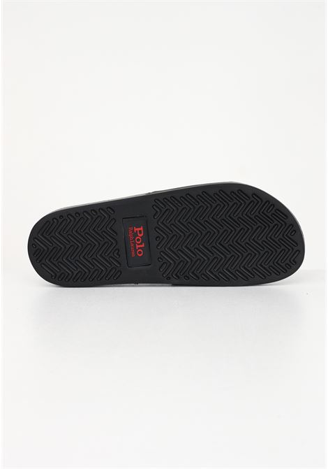 Black men's slippers with contrasting logo RALPH LAUREN | 809852071-004.