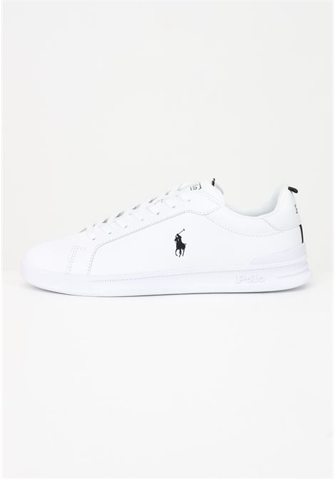 Sneakers bianche da uomo con simbolo logo laterale RALPH LAUREN | 809860883006WHITE/BLACK PP