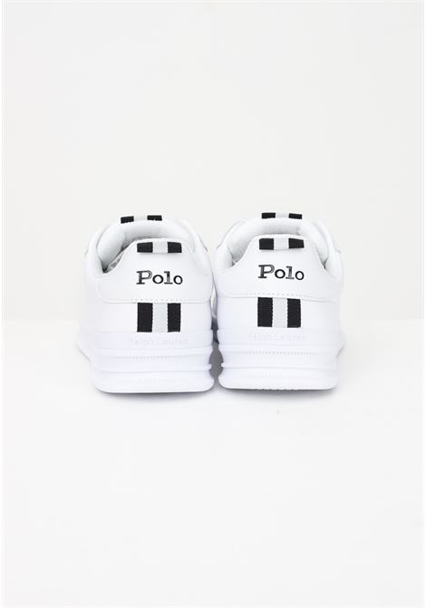 Sneakers bianche da uomo con simbolo logo laterale RALPH LAUREN | Sneakers | 809860883006WHITE/BLACK PP
