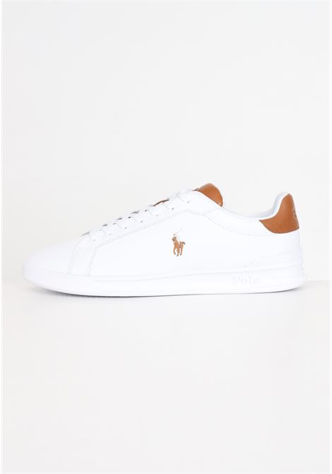 White high top lace men's sneakers RALPH LAUREN | Sneakers | 809877598001WHITE/TAN