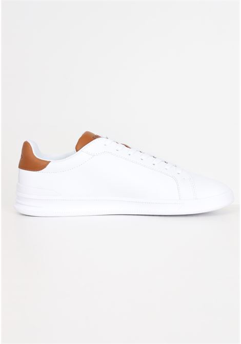 White high top lace men's sneakers RALPH LAUREN | 809877598001WHITE/TAN