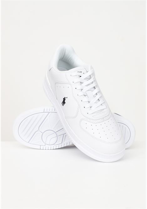 Masters Court men's white casual sneakers RALPH LAUREN | Sneakers | 809891791009WHITE/WHITE/BLACK PP