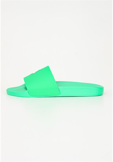 Green men's slippers with contrasting logo RALPH LAUREN | 809892945-001.