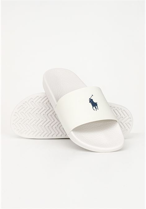 White men's slippers with logo RALPH LAUREN | 809892945-007.