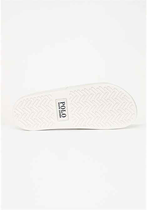 White men's slippers with contrasting logo RALPH LAUREN | Slippers | 809892945-007.