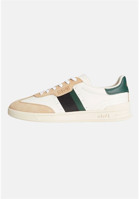 Beige, white and green men's sneakers RALPH LAUREN | Sneakers | 8099266951001