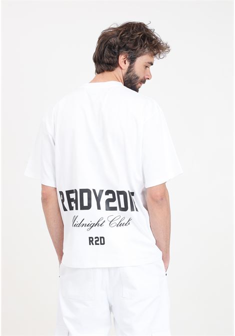 T-shirt da uomo bianca con stampa logo in nero READY 2 DIE | T-shirt | R2D0501