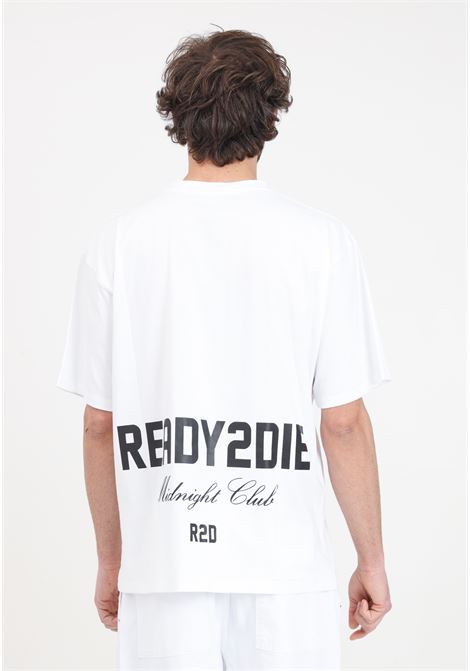 T-shirt da uomo bianca con stampa logo in nero READY 2 DIE | R2D0501