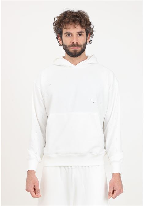 White men's sweatshirt with allover hole detail READY 2 DIE | Hoodie | R2D1301