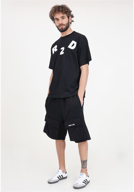 Shorts da uomo neri con ricamo logo a contrasto READY 2 DIE | Shorts | R2D1502