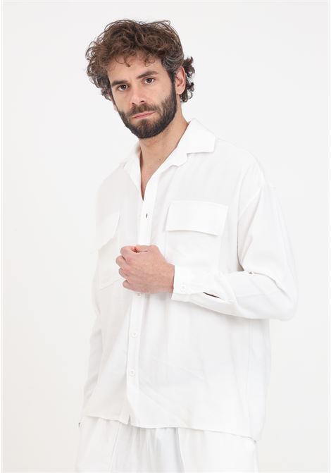 White men's shirt with two large pockets READY 2 DIE | R2D1701