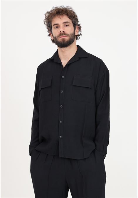 Camicia da uomo nera con due tasconi READY 2 DIE | Camicie | R2D1702
