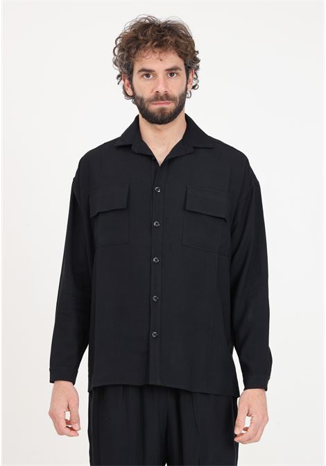 Camicia da uomo nera con due tasconi READY 2 DIE | Camicie | R2D1702