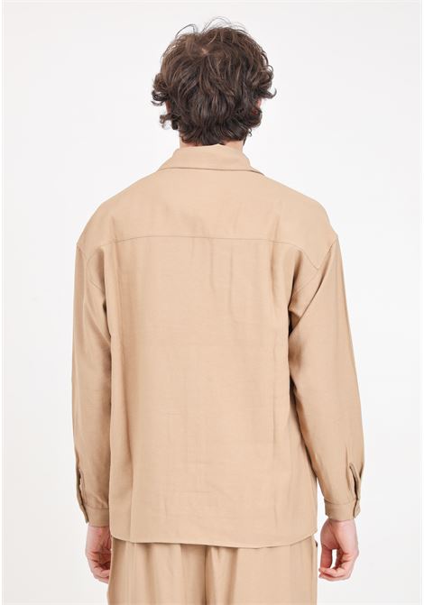 Beige men's shirt with two big pockets READY 2 DIE | R2D1703