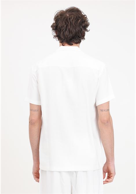 Camicia da uomo bianca con stampa logo in nero READY 2 DIE | R2D1801