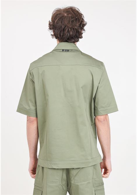 Camicia da uomo verde militare con patch logo in nero READY 2 DIE | R2D2203