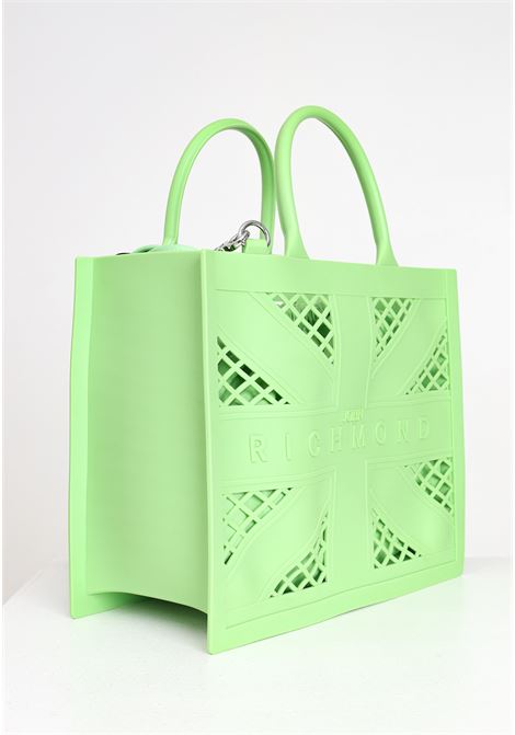 Borsa da donna shopper verde con tracolla stoffa logata RICHMOND | Borse | RWP24031BOTAGREEN ACID
