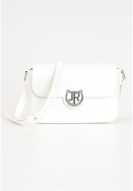 White women's bag with silver metal logo plate RICHMOND | Bags | RWP24061BOTAWHITE-SILV