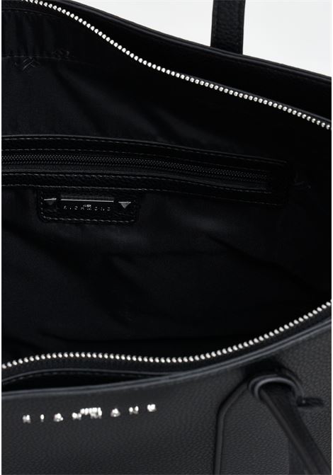 Black women's bag with silver metal logo heart pendant RICHMOND | Bags | RWP24077BOFWBLACK