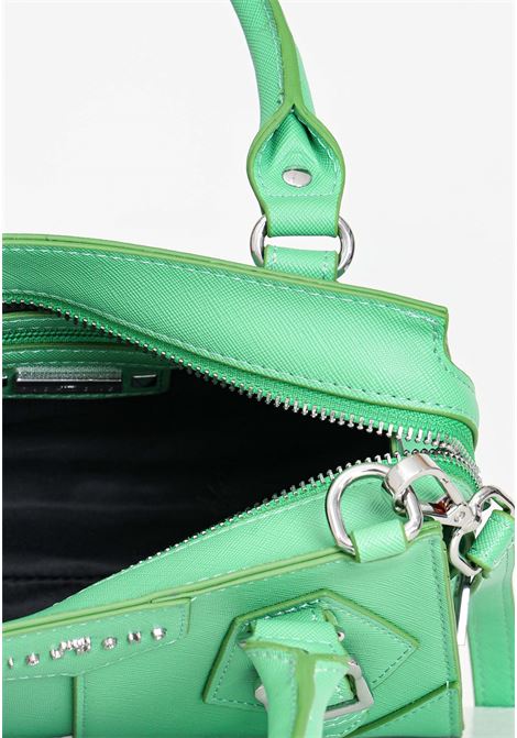 Green women's bag with silver metal logo lettering RICHMOND | Bags | RWP24141BOFWGREEN ACID