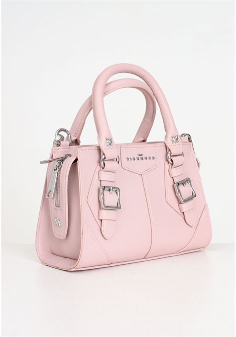 Pink women's bag with silver metal logo lettering RICHMOND | RWP24141BOFWPINK LIGHT