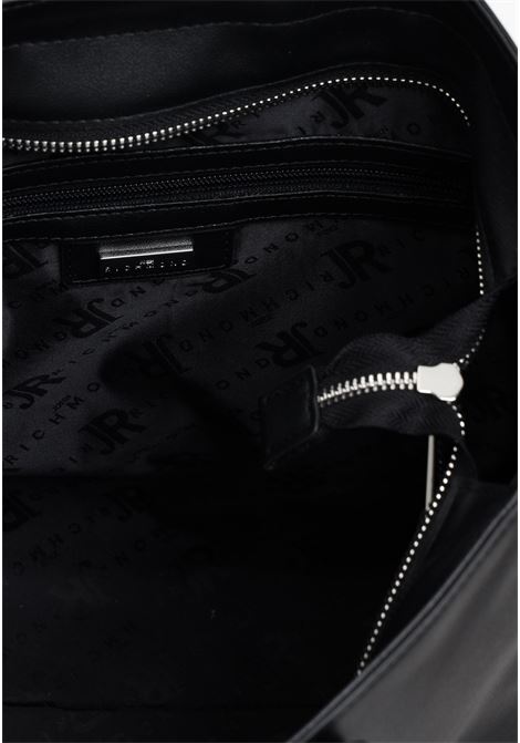 Black women's bag with silver metal logo lettering RICHMOND | RWP24322BOFWBLACK
