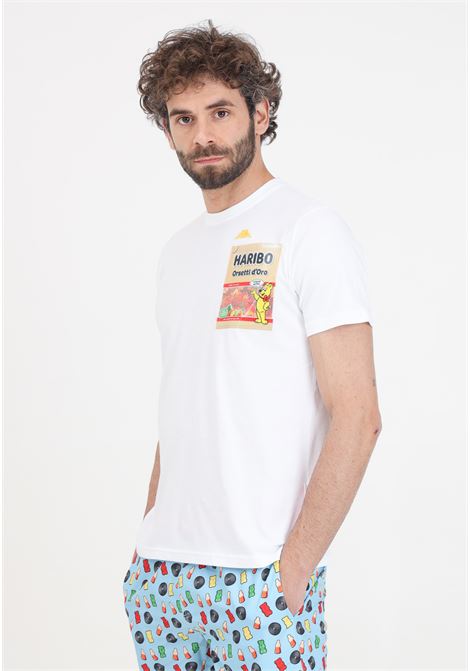 T-shirt uomo bianca con stampa plastificata logata RObe di kappa | 63114VW001