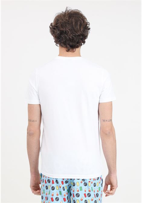T-shirt uomo bianca con stampa plastificata logata RObe di kappa | 63114VW001