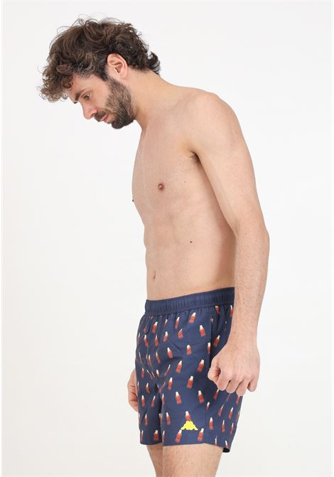 Midnight blue men's swim shorts with candy allover pattern RObe di kappa | 63116WW193