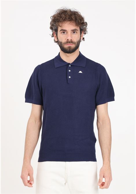 Blue men's polo shirt with logo patch on the chest RObe di kappa | Polo | 63117JW193